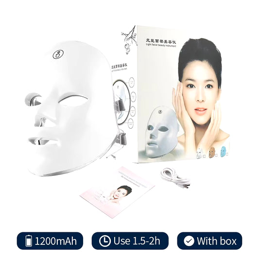 7 Colors LED Facial Mask Red Light Photon Therapy anti Wrinkle Firming Skin Brightening Acne Treatment Skin Care Face LED Mask